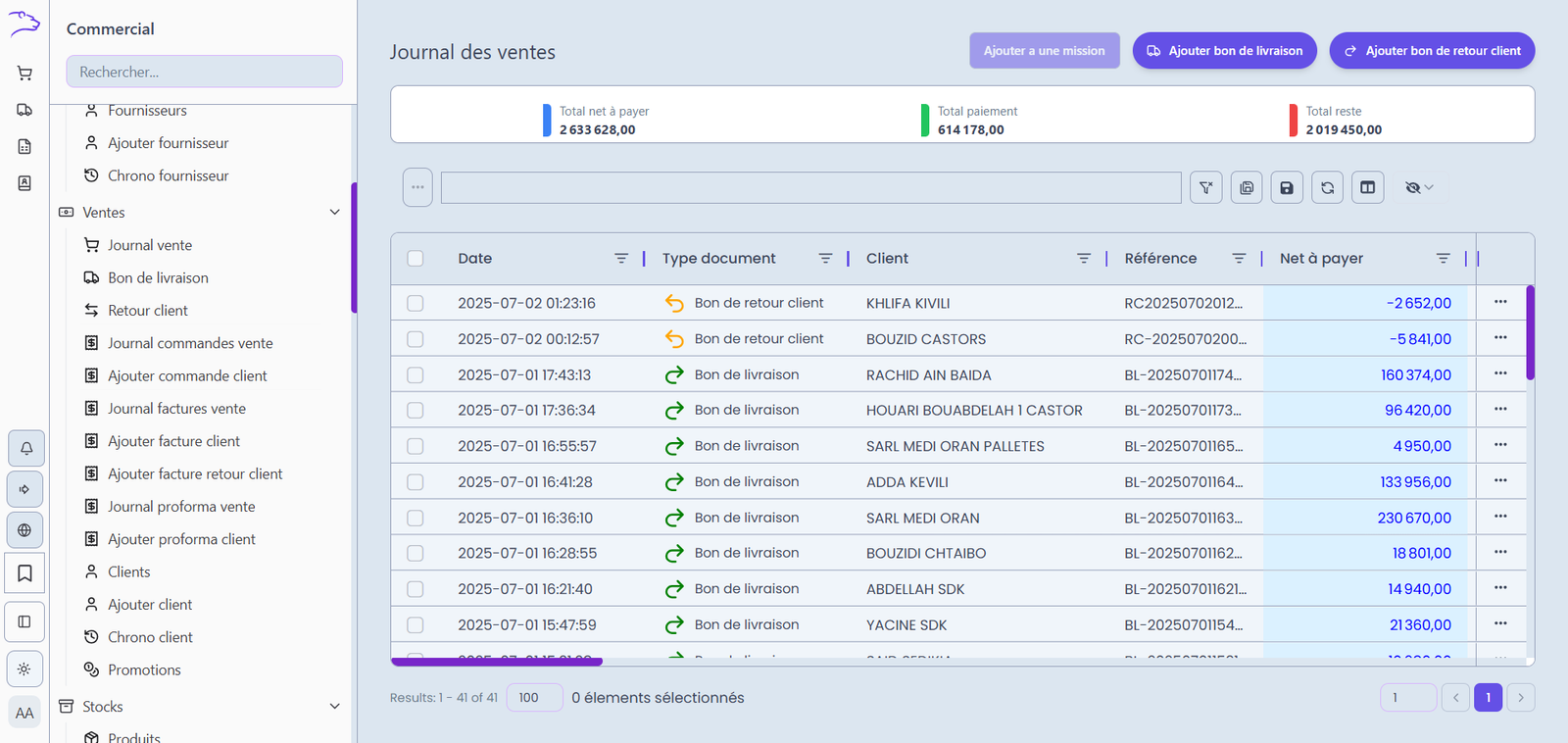 Module Ventes BISTRA ERP